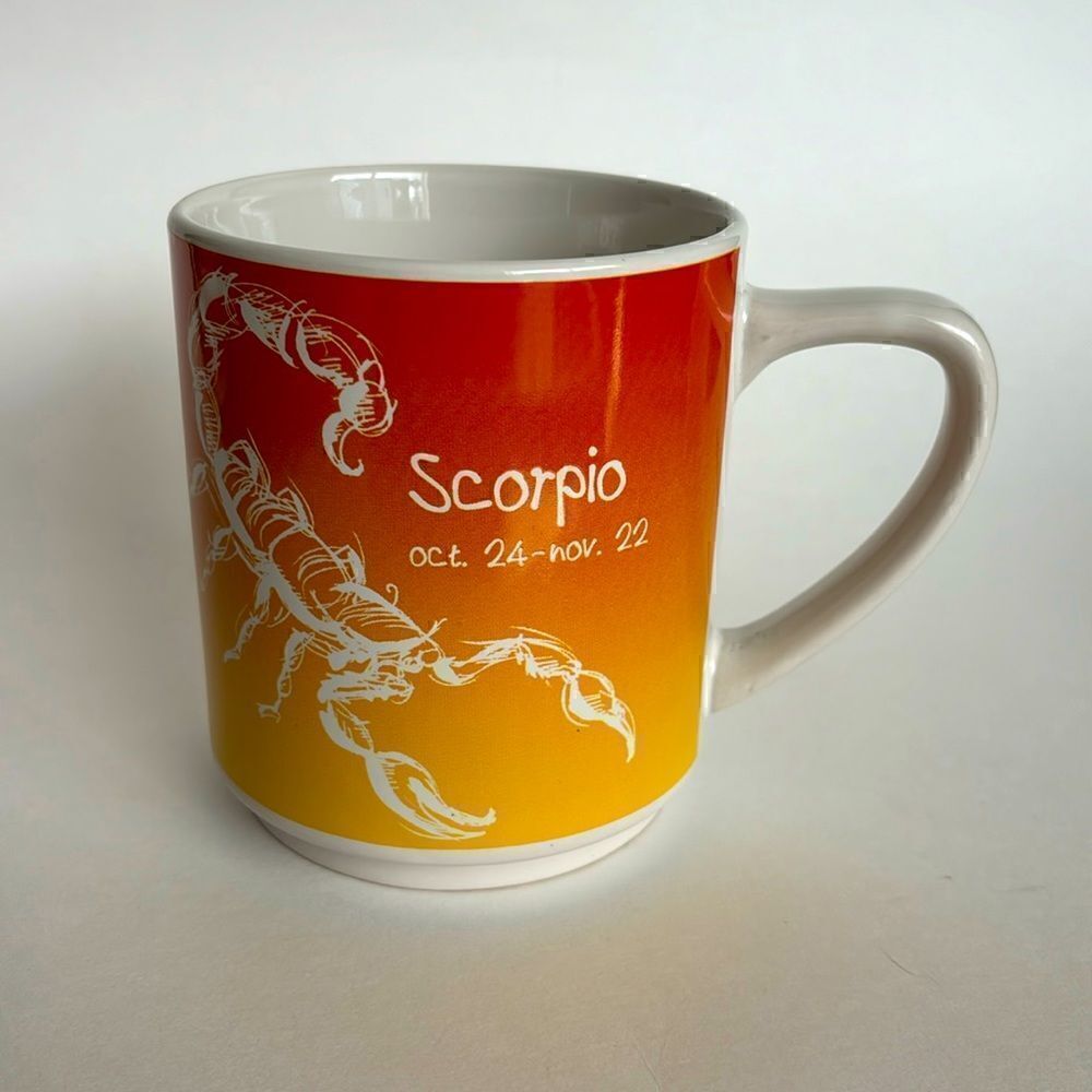 Scorpio Drawn Zodiac Coffee Mug Room Creative Orange Yellow